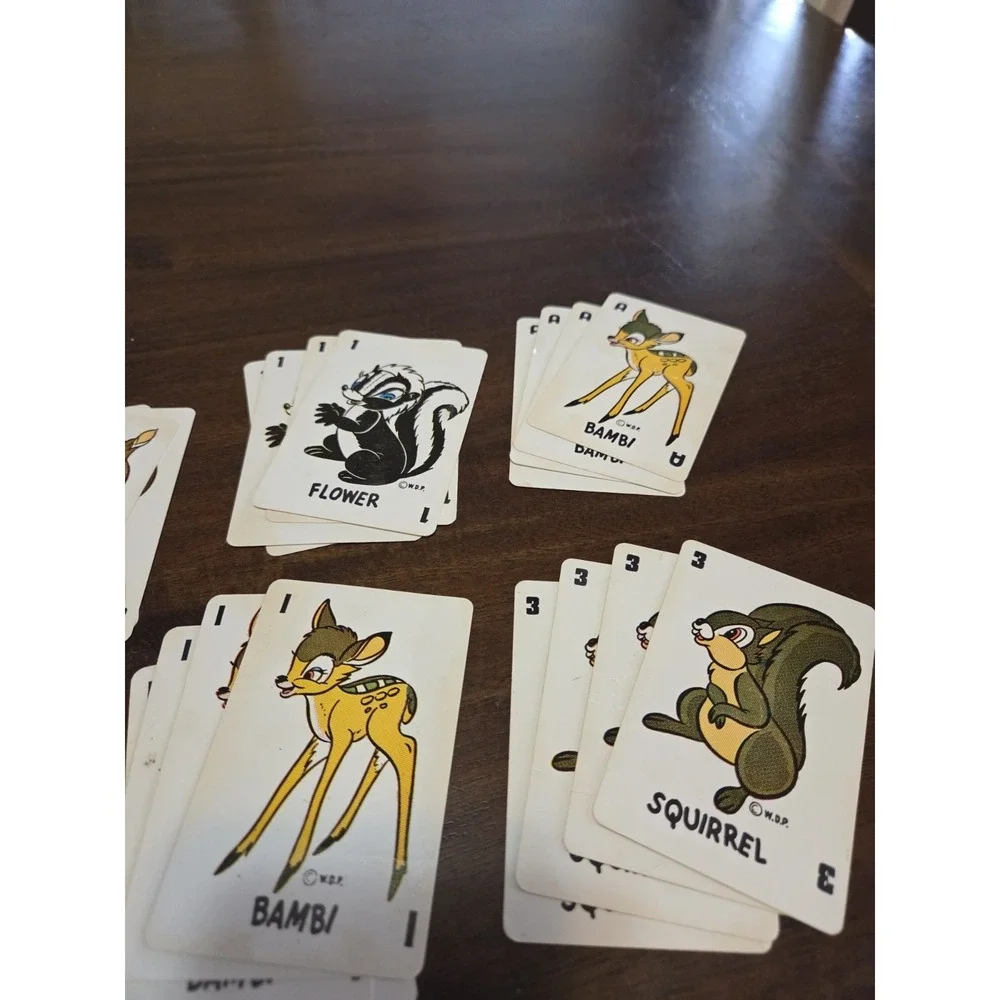 vintage 1946 Bambi card game, Disney Book And Thumper Plush